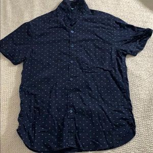 Denim & Flower Blue Slim Fit Buttoned polo T shirt